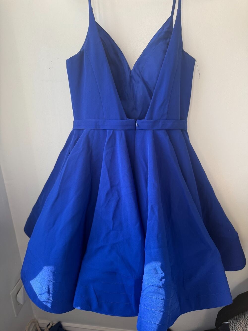 Camille La Vie Satin Dark Royal Blue Dress With Back Zipper Size 8